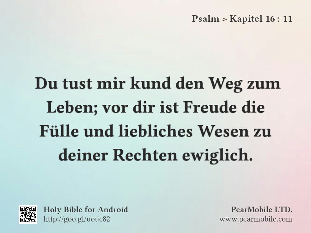 Psalm, Kapitel 16:11